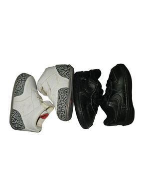 Baby Nike Air Force 1 & RARE Jordan Crib Shoes 2C Black White